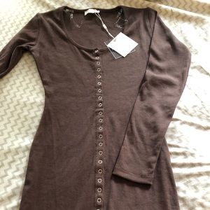 Front Ribbed Mini Dress